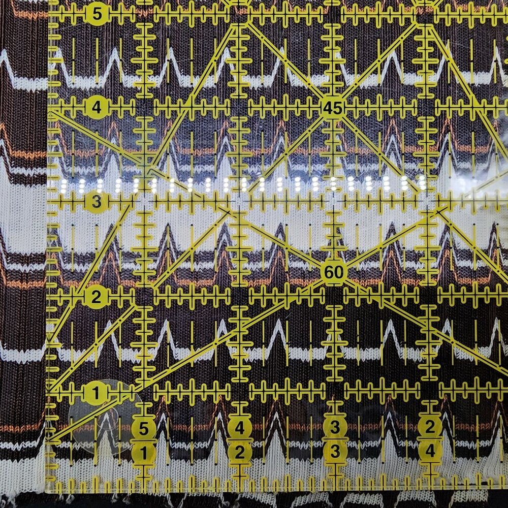 1970s Knit Stretch Apparel Fabric Geometric 50" Wide 1 Yard 10" Brown White - Picture 5 of 5